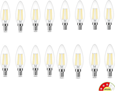 Eve Hanger 4 W Basic Candle E14 LED Bulb(Yellow, Pack of 12)