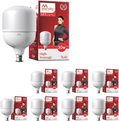MURPHY 30 W Basic Standard B22 LED Bulb(White, Pack of 8)
