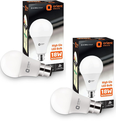Orient Electric 18 W Basic Round B22 D LED Bulb(White, Pack of 2)