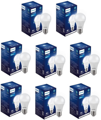PHILIPS 16 W Basic Round E27 LED Bulb(White, Pack of 8)