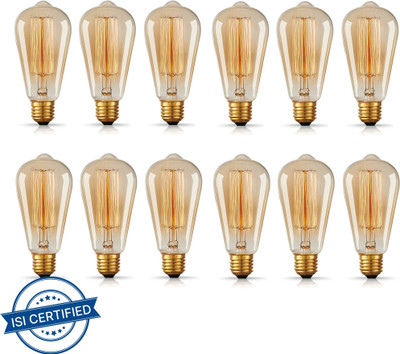 Desidiya 40 W Basic Decorative E27 Incandescent Bulb(Gold, Pack of 12)