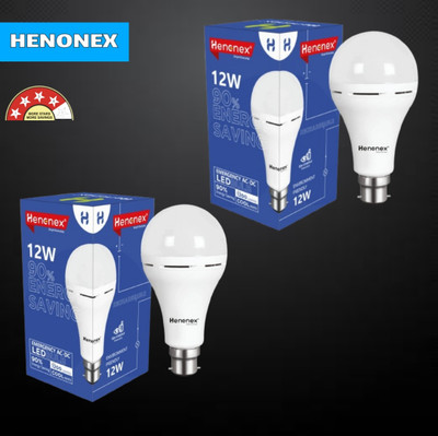Henonex 12 W Inverter Standard B22 Inverter Bulb(White, Pack of 2)
