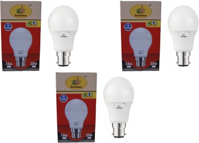 Geefine 18 W Round B22 LED Bulb(White, Pack of 3)