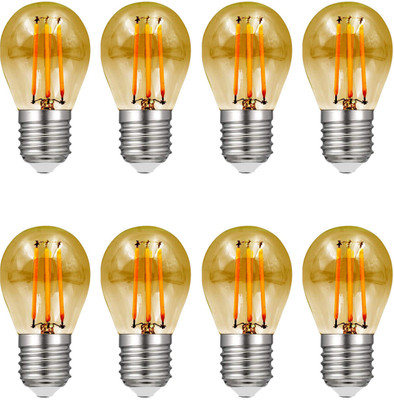Tryka 4 W Glare Reduction Round E27 LED Bulb(Yellow, Pack of 8)