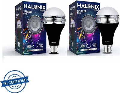 HALONIX 9 W Bluetooth Round B22 LED Bulb(White, Pack of 2)