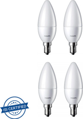 PHILIPS 4 W Basic Candle E14 LED Bulb(White, Pack of 4)