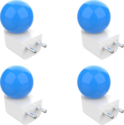 Fybros 0.5 W Basic Decorative Plug & Play, 2 Pin Night Bulb(Blue, Pack of 4)