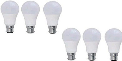 Filfora 9 W Basic Round B22 LED Bulb(White, Pack of 6)