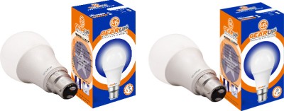 Gear Up 9 W Round B22 LED Bulb(White, Pack of 2)