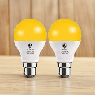 mg lights 12 W Basic Arbitrary B22 LED Bulb(Yellow, Pack of 2)