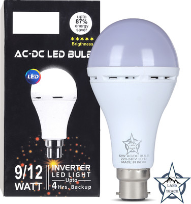 Land track 12 W Inverter Round B22 D Inverter Bulb(White, Pack of 3)