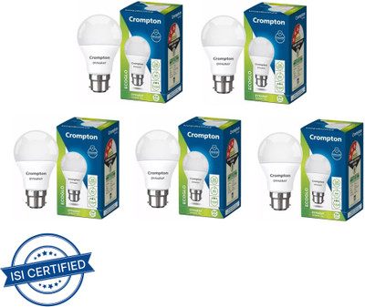 Crompton 9 W Basic Standard B22 LED Bulb(White, Pack of 5)