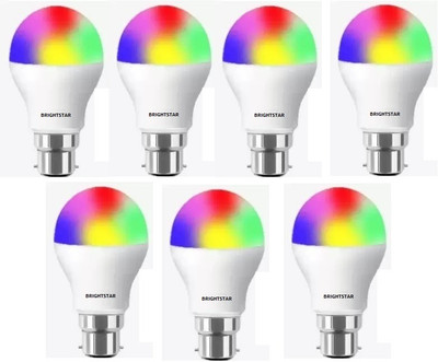 Brightstar 9 W Basic Round B22 LED Bulb(Red, Blue, Pink, Pack of 7)