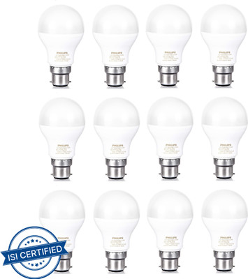 PHILIPS 9 W Basic Round B22 LED Bulb(White, Pack of 12)