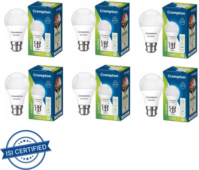 Crompton 9 W Basic Round B22 LED Bulb(White, Pack of 6)