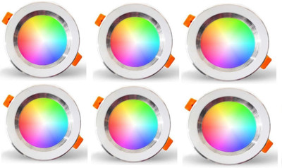 MNLight 9 W Basic Round Plug & Play LED Bulb(Multicolor, Pack of 6)