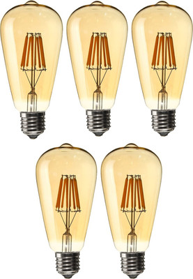VAGalleryKing 4 W Basic Decorative E27 LED Bulb(Yellow, Pack of 5)
