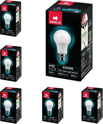 HAVELLS 10 W Basic Round B22 LED Bulb(White, Pack of 6)