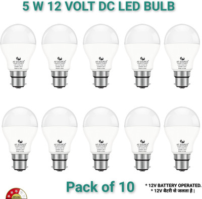 AP Source 5 W Basic Round B22 LED Bulb(White, Pack of 10)