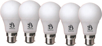 Brightex 9 W Basic Round B22 LED Bulb(White, Pack of 5)
