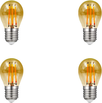 Tryka 4 W Glare Reduction Round E27 LED Bulb(Yellow, Pack of 4)
