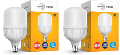 Wipro 50 W Basic Standard B22 LED Bulb(White, Pack of 2)