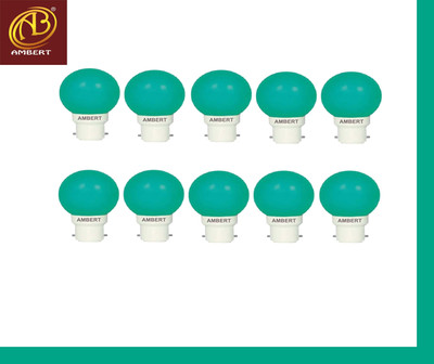 ambert 0.5 W Basic Decorative B22 LED Bulb(Green, Pack of 10)