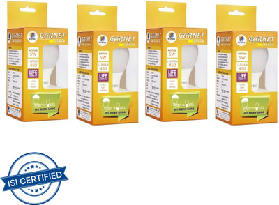 Wipro 5 W Basic Standard E27 LED Bulb(White, Pack of 4)
