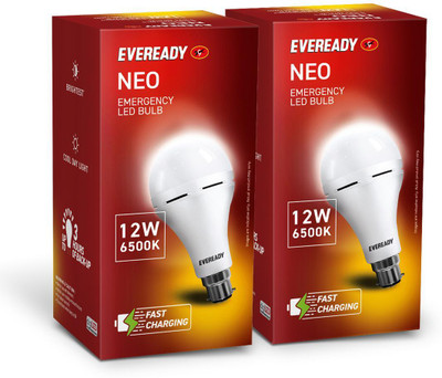EVEREADY 12 W Inverter Standard B22 Inverter Bulb(White, Pack of 2)