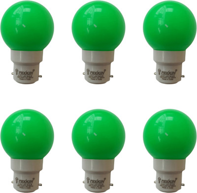 Mixkin 0.5 W Basic Round B22 Night Bulb(Green, Pack of 6)