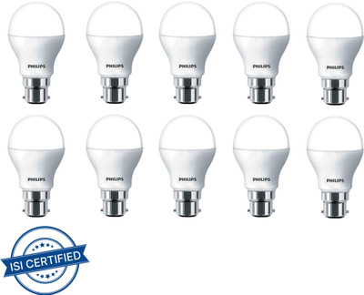 PHILIPS 9 W Basic Standard B22 LED Bulb(White, Pack of 10)