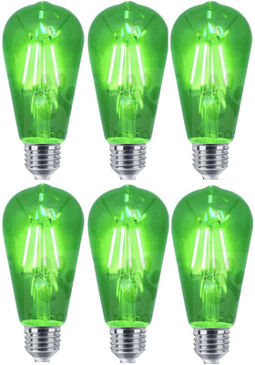 Baslash 4 W Basic Decorative E27 LED Bulb(Green, Pack of 6)