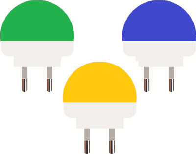 V A VALAK 0.5 W Multi Watt Round B22 LED Bulb(Multicolor, Pack of 3)