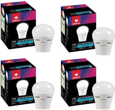 HAVELLS 9 W Basic Standard B22 LED Bulb(White, Pack of 4)