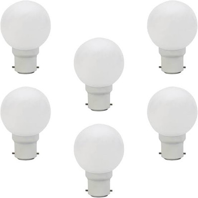 Goldbreva 0.5 W Basic Round B22 LED Bulb(White, Pack of 6)