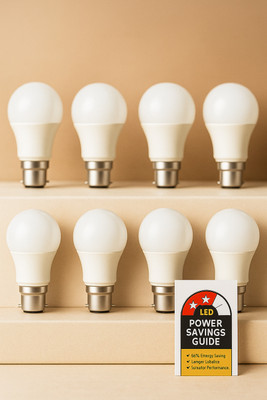 owesom 9 W Basic Round B22 LED Bulb(White, Pack of 8)