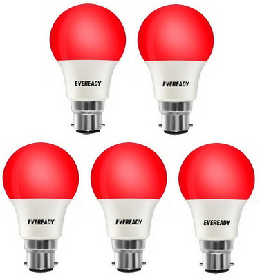 EVEREADY 9 W Basic Standard B22 LED Bulb(Red, Pack of 5)