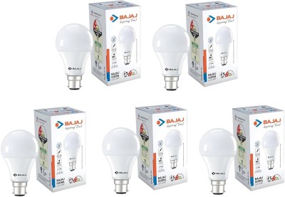 BAJAJ 5 W Standard B22 LED Bulb(White, Pack of 5)