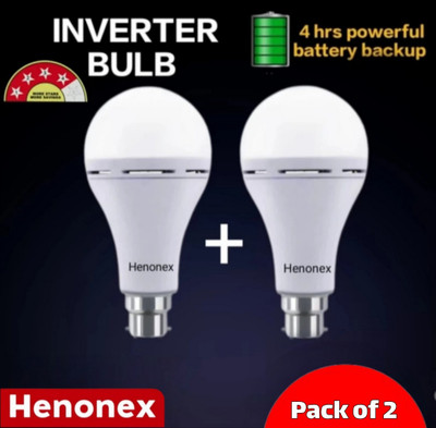 Henonex 12 W Inverter Standard B22 Inverter Bulb(White, Pack of 2)