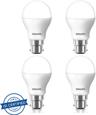 PHILIPS 4 W Basic Round B22 LED Bulb(White, Pack of 4)