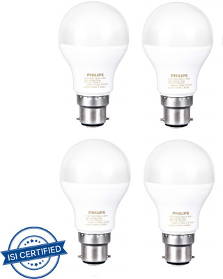 PHILIPS 8.5 W Basic Standard B22 LED Bulb(White, Pack of 4)