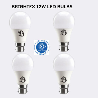 Brightex 12 W Basic Round B22 LED Bulb(White, Pack of 4)