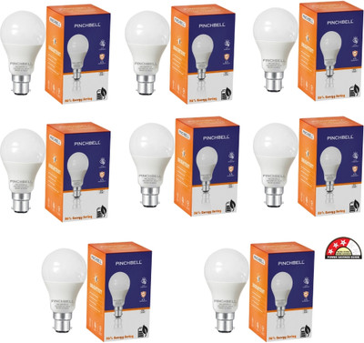 pinchbell 9 W Basic Round B22 LED Bulb(White, Pack of 8)