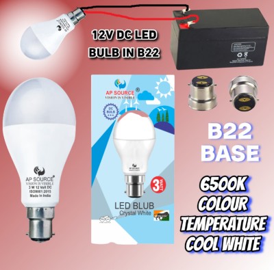 AP Source 3 W Basic Round B22 LED Bulb(White)