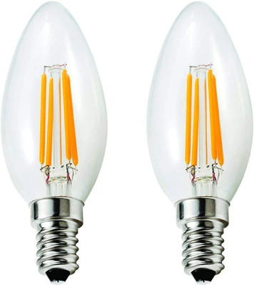 Deamflum 4 W Basic Candle E14 LED Bulb(Yellow, Pack of 2)