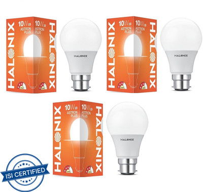 HALONIX 10 W Basic Round B22 LED Bulb(White, Pack of 3)