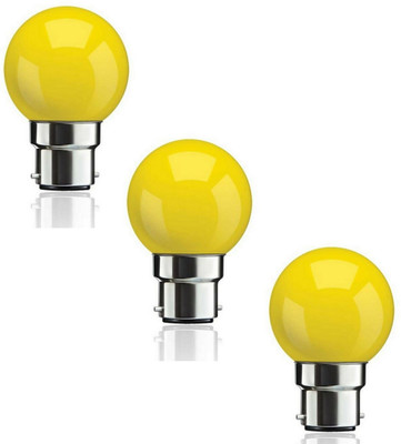 gleam sun enterprises 0.5 W Basic Standard B22 LED Bulb(Yellow, Pack of 3)
