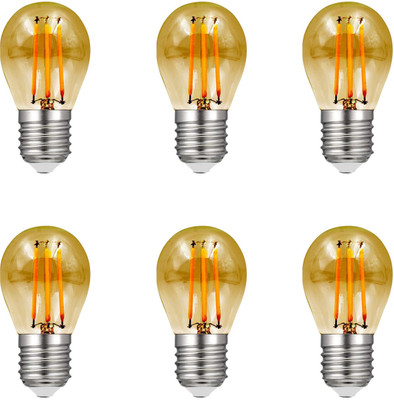 Tryka 4 W Glare Reduction Round E27 LED Bulb(Yellow, Pack of 6)