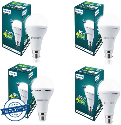 PHILIPS 10 W Standard B22 Inverter Bulb(White, Pack of 4)