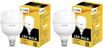 EcoLink 36 W Eye Safety Compliance Standard B22 LED Bulb(White, Pack of 2)